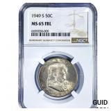 1949-S Franklin Half Dollar NGC MS65 FBL