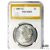 1885-CC Morgan Silver Dollar PGA MS64