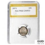 1873 Seated Liberty Dime PGA PR66 CAMEO