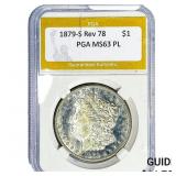 1879-S REV 78 Morgan Silver Dollar PGA MS63 PL