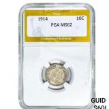 1914 Barber Dime PGA MS62