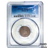 1865 Indian Head Cent PCGS MS63 BN Fancy 5