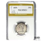 1835 Capped Bust Quarter PGA MS63+