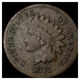 1874 Indian Head Cent LIGHTLY CIRCULATED