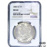 1883-CC Morgan Silver Dollar NGC MS64