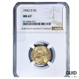 1943-D Jefferson Nickel NGC MS67