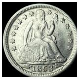 1853 Arrows Seated Liberty Dime UNCIRCULATED