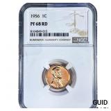 1956 Wheat Cent NGC PF68 RD