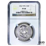 1956 Franklin Half Dollar NGC PF68 Type 2
