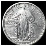 1917 Type 1 Standing Liberty Quarter NEARLY  UNCI