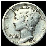 1921-D Silver Mercury Dime NICELY CIRCULATED