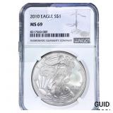 2010 Silver Eagle NGC MS69