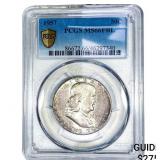 1957 Franklin Half Dollar PCGS MS66 FBL