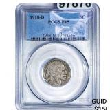 1918-D Buffalo Nickel PCGS F15