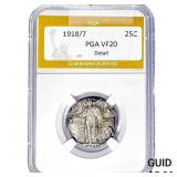 1918/7-S Standing Liberty Quarter PGA VF20