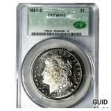 1881-S CAC Morgan Silver Dollar PGA MS64 DMPL OBV