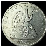 1855-O Arrows Seated Liberty Half Dollar  NEARLY