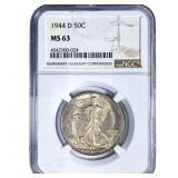 1944-D Walking Liberty Half Dollar NGC MS63