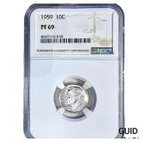 1959 Roosevelt Dime NGC PF69