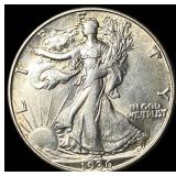 1936-D Walking Liberty Half Dollar CHOICE AU