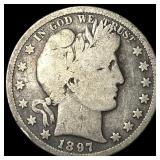 1897-S Silver Barber Half Dollar NICELY  CIRCULAT