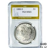 1888-O Morgan Silver Dollar PGA MS65