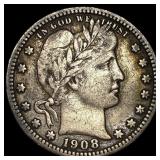 1908-D Silver Barber Quarter NEARLY UNCIRCULATED