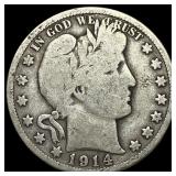 1914 Barber Half Dollar LIGHTLY CIRCULATED