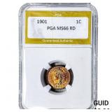 1901 Indian Head Cent PGA MS66 RD