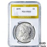 1878 Morgan Silver Dollar PGA MS63