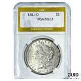 1881-O Morgan Silver Dollar PGA MS63
