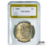 1884 Morgan Silver Dollar PGA MS63