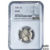 1953 Jefferson Nickel NGC PF69