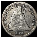 1876-CC Silver Quarter Dollar LIGHTLY CIRCULATED