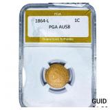 1864-L Indian Head Cent PGA AU58 Bronze