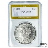 1897 Morgan Silver Dollar PGA MS64