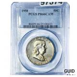 1958 Franklin Half Dollar PCGS PR66 DCAM