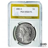 1881-S Morgan Silver Dollar PGA MS64 PL