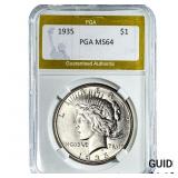 1935 Silver Peace Dollar PGA MS64