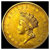 1855 Gold $1 Indian Princess Type 2 NEARLY  UNCIR