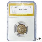 1867 Shield Nickel PGA MS63