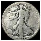 1921-D Silver Walking Liberty Half Dollar NICELY C
