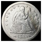 1855-S Arrows Silver Seated Liberty Quarter  HIGH