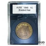 1848 Braided Hair Large Cent  AU50