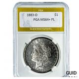 1883-O Morgan Silver Dollar PGA MS64+ PL