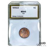 1916-D Wheat Cent PCI MS65 Red