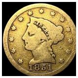 1851 Gold $2.50 Liberty Head Quarter Eagle LIGHTLY