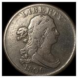 1806 Copper Half Cent Draped Bust CLOSELY UNCIRCUL