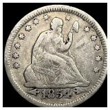 1854 Arrows Seated Liberty Quarter LIGHTLY CIRCULA