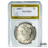 1888-S Morgan Silver Dollar PGA MS64